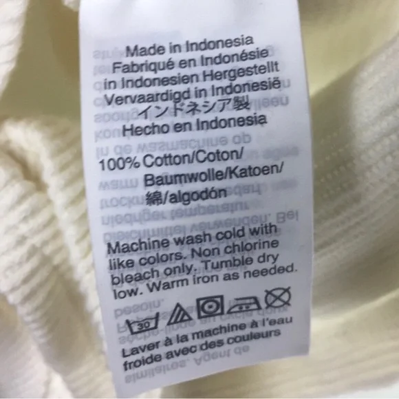 Madewell Texture & Thread Jacquard Tie Front Long Sleeve Cream Top Size Small - Picture 10 of 10